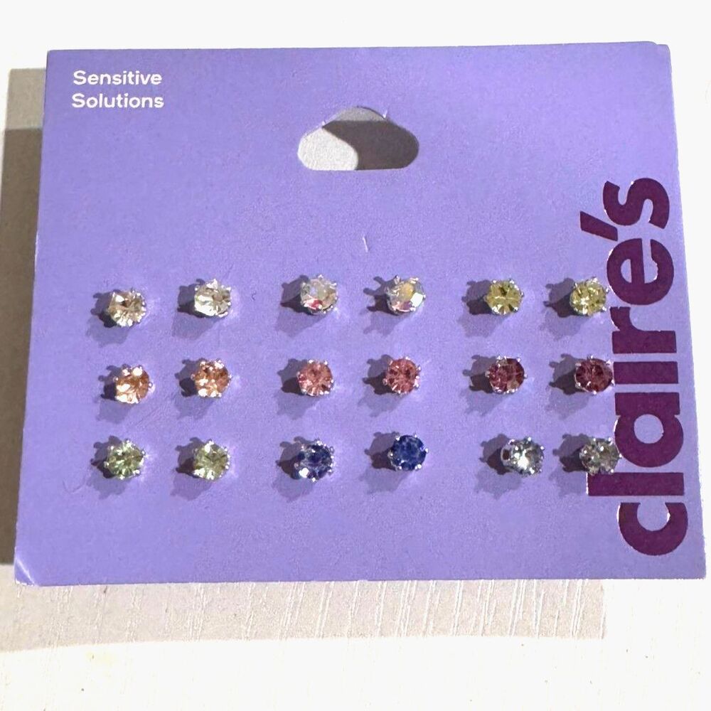 Womens Faux Crystal Stud Earrings 12 Pairs Girls Earring Stack Set Everyday wear
